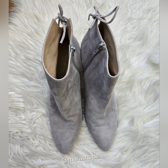 Stuart Weitzman Gardiner Gray Suede Ankle Boot - Picture 2 of 11